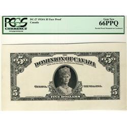 1924 $5 DC-27FP PCGS UNC66PPQ Very rare