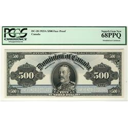 1925 $500 DC-28 Face Proof PCGS UNC68PPQ.  Very rare and seldom offered.