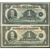 Image 1 : 1935 $1 BC-1 #A0006645 EF & BC-2 #F1848887 VF.  Lot of 2 notes.