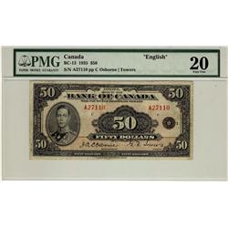 1935 $50 BC-13 A27110 PMG VF20
