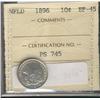 Image 1 : Nfld 1896 10¢ ICCS EF45.
