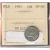 Image 1 : Nfld 1903 10¢ ICCS VF30.