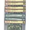 Image 1 : 1937 $1 BC-21d BCS BCS AU50(2), AU55, & UNC60, BC-21c AU55 & AU58 PMG and BCS UNC60.  Lot of 7 notes