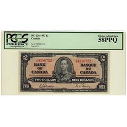 1937 $2 BC-22b T/B4286752 PCGS AU58PPQ