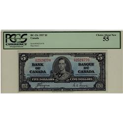 1937 $5 BC-23c D/S2524770 PCGS AU55