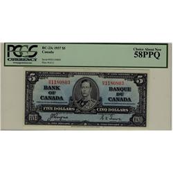 1937 $5 BC-23c H/S1180803 PCGS AU58PPQ