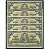 Image 1 : 1937 $20 BC-25b #DE3132475-479.  Lot of 5 consecutive AU to UNC notes.