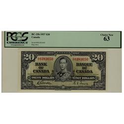 1937 $20 BC-25b E/E6383650 PCGS UNC63