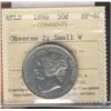Image 1 : Nfld 1896 50¢ Obv 2 Sml W ICCS EF40.