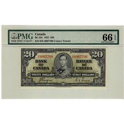 1937 $20 BC-25c H/E8067706 PMG UNC66EPQ