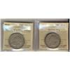 Image 1 : Nfld 1899 50¢ Nar 9's(2).  Lot of 2 ICCS graded coins G4 and VG10 with edge damage.