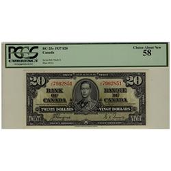 1937 $20 BC-25c J/E7962851 PCGS AU58