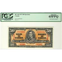1937 $50 BC-26S A/H0000000 PCGS UNC65PPQ  Rare Specimen example.