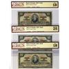 Image 1 : 1937 $100 BC-27a F18, BC-27b F18 & BC-27c VF25.  Lot of 3 BCS graded notes.