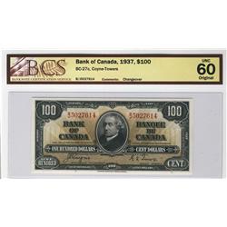 1937 $100 BC-27c BCS Original UNC60.