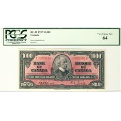 1937 $1000 BC-28 PCGS Choice UNC64.  Superb example with great colours and centering.