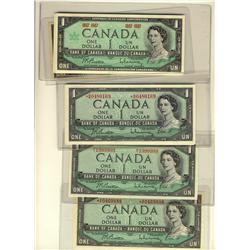 1954 $1 37bA #*IF, *BM(5), 1954 $1 BC-37b #1999999 & 1867-1967 $1 15 UNC notes and one circ.  1954 i