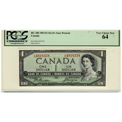 1954 $1 BC-29b L/A4918358 PCGS UNC64