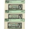 Image 1 : 1954 $1 BC-29b R/A3122816-17-18 Lot of 3 notes PCGSUNC64PPQ