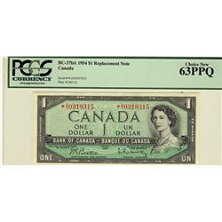 1954 $1 BC-37bA *A/Y0319315 PCGS UNC63PPQ