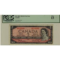 1954 $2 BC-38bT S/R2162585 PCGS F15