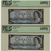 Image 1 : 1954 $5 BC-39b K/X4525878; BC-39c U/X4649805 both PCGS UNC64PPQ
