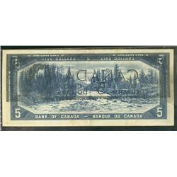 1954 $5 BC-39c #RX9248557 ERROR.  Major Offset back print.  Note grades VF/EF.  Should be viewed.