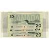 Image 1 : 1991 $20 BC-58aA #EIX0482941, BC-58aA-ii #AIX0521890 & BC-58d.  Lot of 3 notes all UNC.