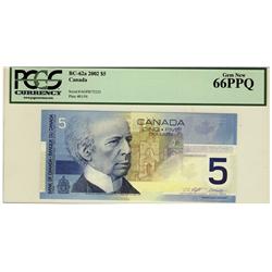 2002 $5 BC-62a AOF0572221 PCGS UNC66PPQ