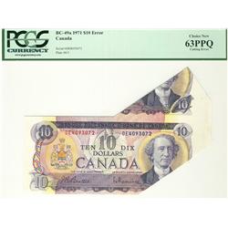 ERROR 1971 $10 BC-49a DE4093072 Cutting Error PCGS UNC63PPQ