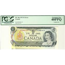ERROR 1973 $1 BC-46a GS2881419 Cutting Error PCGS EF40PPQ