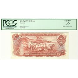 ERROR 1974 $2 BC-47a #UD1383913.  Face to Back Offset PCGS VF35.  Should be viewed.