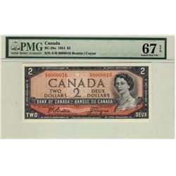 Low Serial Number 1954 $2 BC-38a A/R0000016 PMG UNC67EPQ