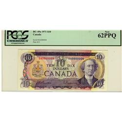 Low Serial Number 1971 $10 BC-49a DA0000004 PCGS UNC62PPQ