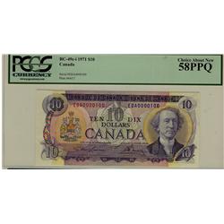 Low Serial Number 1971 $10 BC-49c-i EDA00000100 PCGS AU58PPQ