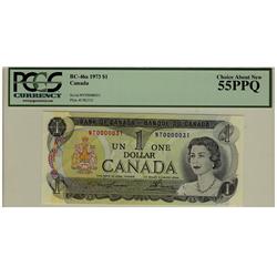 Low Serial Number 1973 $1 BC-46a NT0000031 PCGS AU55PPQ
