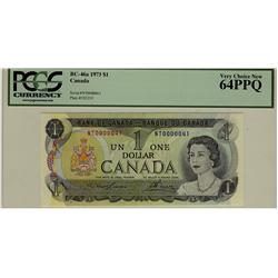 Low Serial Number 1973 $1 BC-46a NT0000041 PCGS UNC64PPQ