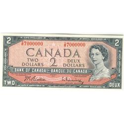 Million 1954 $2 BC-38b #IR7000000.  A nice EF/AU example.