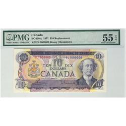 Million 1971 $10 BC-49bA #DL1000000 PMG AU55 EPQ.  A nice example.