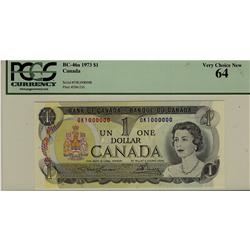 Million 1973 $1 BC-46a OK1000000 PCGS UNC64