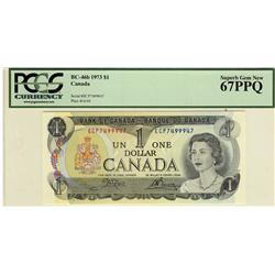 Radar 1973 $1 BC-46b ECP7499947 PCGS UNC67PPQ