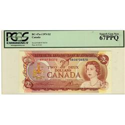 Radar 1974 $2 BC-47a-i ABC0730370 PCGS UNC67PPQ