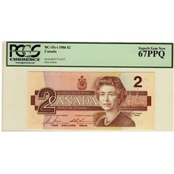Radar 1986 $2 BC-55c-i EGT7724277 PCGS UNC67PPQ