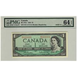 Solid 1954 $1 BC-37b-i S/Z1111111 PMG UNC64EPQ