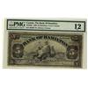 Image 1 : The Bank of Hamilton 1909 $5 203697 CH-345-20-02 PMG F12