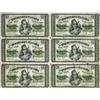 Image 1 : 1870 25¢ DC-1s Sheet of 6 notes CCCS F15.  Extremely rare and difficult to find remaining issues in 