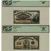 Image 1 : 1900&1923 25¢ Shinplasters.  Includes DC-15a, DC-24d  both PCGS EF40