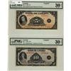 Image 1 : 1935 $5 BC-5, $10 BC-7 lot of 2 notes both PMG VF30EPQ