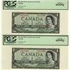 Image 1 : 1954 $1 BC-29b lot of 2 consecutive notes both PCGS UNC65PPQ