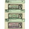 Image 1 : 1954 $1 BC-29b, $1 BC-37bA-i *A/F, $10 BC-40bA *B/D all PCGS EF45